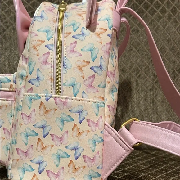 Disney Loungefly Butterfly Backpack with iridescent Pink Accents - Picture 5 of 8